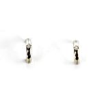 A pair of 950 platinum diamond set earrings, L. 1.2cm.