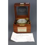 A German nautical chronometer by Glashutte, case size 18 x 18 x 18cm.