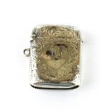 A hallmarked silver vesta case, Birmingham c.1904.