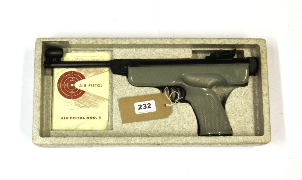 An original MOD.5 target .22 calibre German pistol, with box.