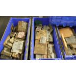 A very large quantity of handmade antique advertising printing blocks (boxes not included).