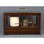 A cased barograph, size 35 x 15 x 21cm, understood to be in W/O.