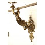 A pair of 19th Century gilt bronze wall sconces by Barbedienne, H. 52cm protruding from wall L.