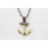 A 925 silver anchor shaped necklace, L. 50cm.