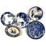 Three Japanese hand painted porcelain plates, largest 32cm, together with three further china