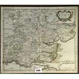 An early framed Robert Morden framed map of Essex, frame size 46 x 38, together with a later