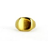 A gentleman's 18ct yellow gold signet ring, (L).