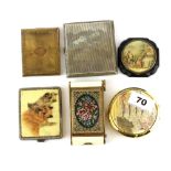 Six mixed vintage ladies compacts.