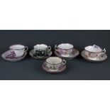 Five early 19th Century lustre tea cups.