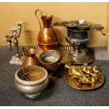 A quantity of silver plate and copper items.