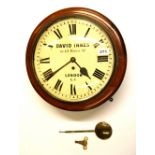 A 19th Century mahogany framed Fusee wall clock by David Innes, London, understood to be in W/O,