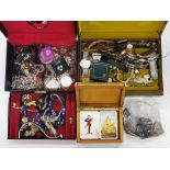 A quantity of costume jewellery etc.