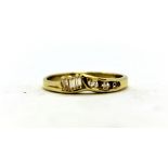 A 9ct yellow gold stone set ring, (L).