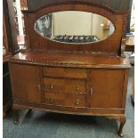 A 1920's mirror backed mahogany sideboard, W. 153cm, H. 163cm.