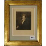 A gilt frame engraving of Sir David Wilkie by W. Strang circa 1868, frame size 25 x 31cm.