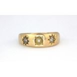 A Victorian 15ct gold diamond and seed pearl ring (Hm 18 and 625 Birmingham) (N.5)