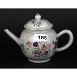 An early Chinese enamelled porcelain teapot, H. 14cm. Condition: small chip to foot.