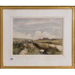 S A Harding (19thC British) gilt framed watercolour of a rural scene, 56 x 46cm.