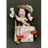 A 19th Century character tobacco jar of Falstaff, H. 24cm. A/F to hat.
