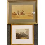 Two re-framed Victorian watercolours, largest 50 x 39cm.