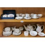 Six Royal Worcester coffee cups and saucers and other china items.