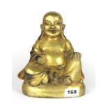 A Sino-Tibetan gilt bronze figure Putai, H. 20cm.