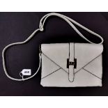 A vintage Hermes envelope grey leather handbag.