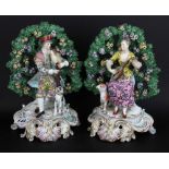 A pair of 19th Century Samson porcelain figures of musicians in the style of 18th Century Chelsea,
