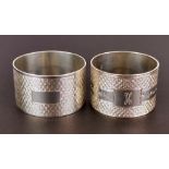 Two heavy hallmarked silver napkin rings