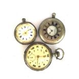 Three mixed silver pocket watches.