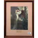 A framed print with an inked autograph signature of artist Frank Dixon , 38 x 47cm.