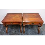 A pair of Bevan Funnell mahogany side tables, 61 x 61 x 51cm.
