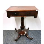 An early 19th Century mahogany single drawer pedestal table, 58 x 41 x 74cm.