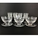 Four Waterford Crystal sherry glass and sundae dishes.