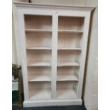 A painted pine bookcase, 122 x 183cm.