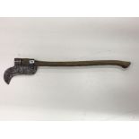 An early American brush fire axe, L. 97cm.