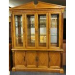 A superb Stanley Furniture glazed display cabinet, W. 162cm, H. 217cm.