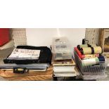 A large quantity of artist drawing materials, paper and instruction books.