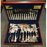 A cased silver plated Viner's cutlery set.
