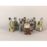 A group of eight mid 20th Century Chinese porcelain figures of musicians, H. 11cm.