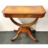 A contemporary mahogany veneered Regency style console table, W. 84cm, H. 79cm.