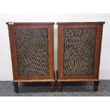A pair of vintage mahogany cased Dynatron HiFi speakers, H. 59cm.