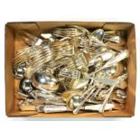 A box of silver plated cutlery.