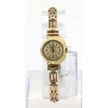 A lady's Accurist 9ct yellow gold vintage wrist watch.