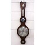 A Regency inlaid mahogany mercury barometer by Redfern of Birmingham, H. 109cm.