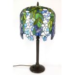 An unusual Tiffany style table lamp, H. 61cm.