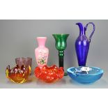 A group of good glassware, tallest 32cm.