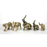 A group of five hallmarked and 925 silver animal figures, tallest 4.5cm.