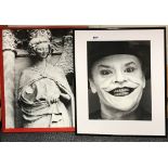 A framed photograph of Jack Nicholson as the Joker, 42 x 52cm, together with a further framed