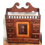 A 19th Century mahogany wall cabinet, 58 x 74cm.